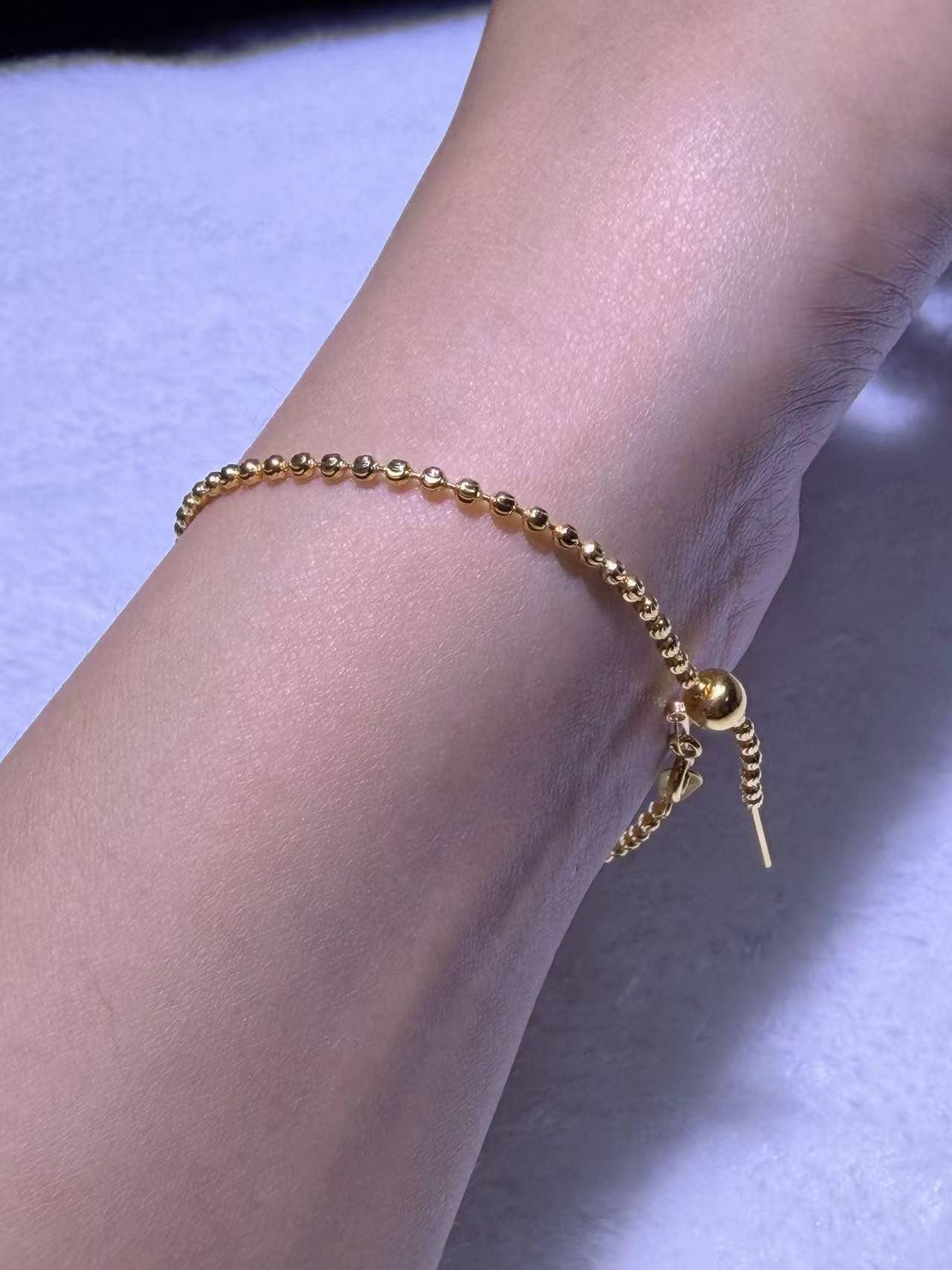AU750  4m扭纹车花珠手链