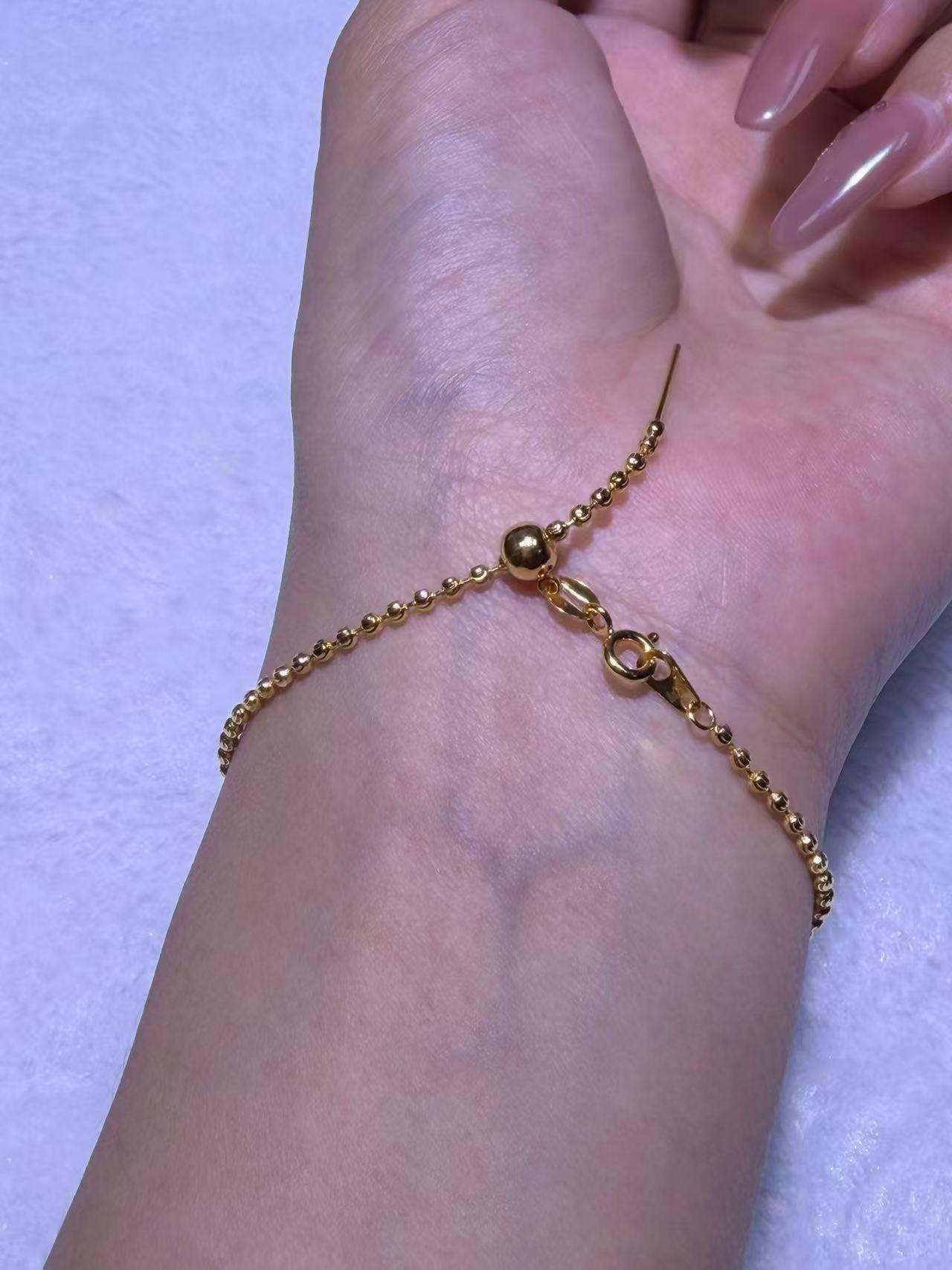 AU750  4m扭纹车花珠手链